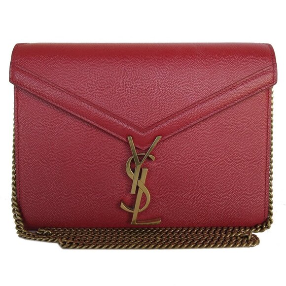 SAINT LAURENT Red Leather Shoulder Bag - Picture 1 of 5